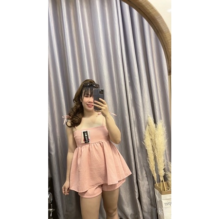Sét Bộ Áo 2 Dây Babydoll Kèm Quần Short Lưng Chun Sét Bộ 2 Đi Chơi Bigsize Quỳnh Anh Từ 50 kg Đến 100 kg M/L/XL/XXL