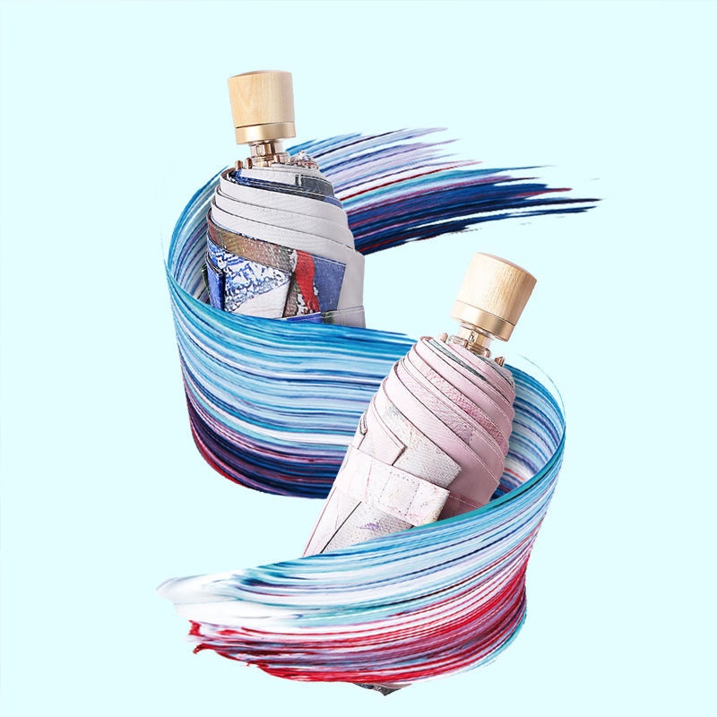 Dù Mini Chống Nắng Chống Tia UV Dạng Gập Hình Viên Con Nhộng Kích Thước Nhỏ Gọn Bỏ Túi Cho Nữ