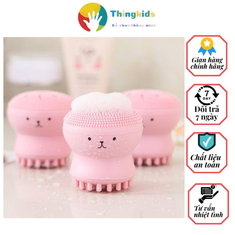 Cọ Rửa Mặt Bằng Silicon Hình Bạch Tuộc Nhỏ Gọn Tiện Dụng - Thingkids
