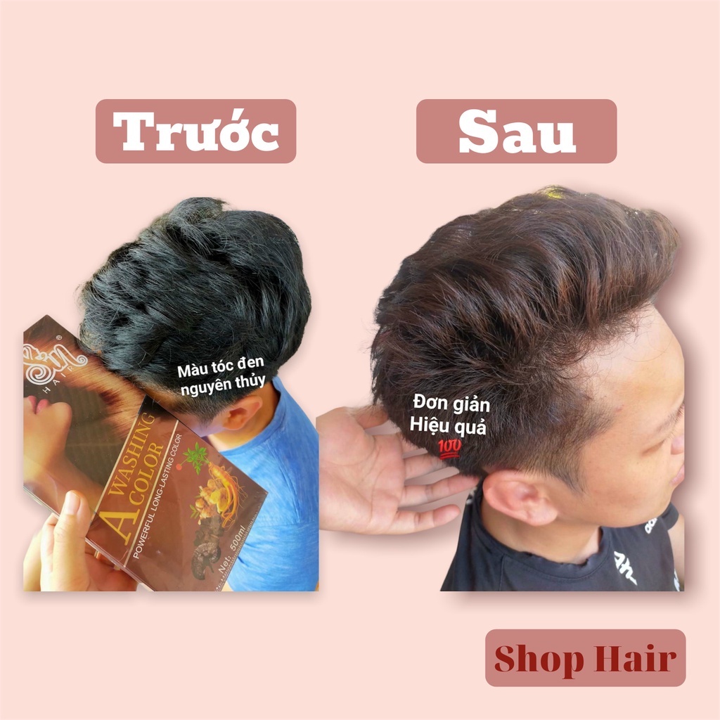 Dầu Gội Phủ Bạc SIN HAIR Nhật Bản 500ml - Màu Đen, Nâu Chính Hãng