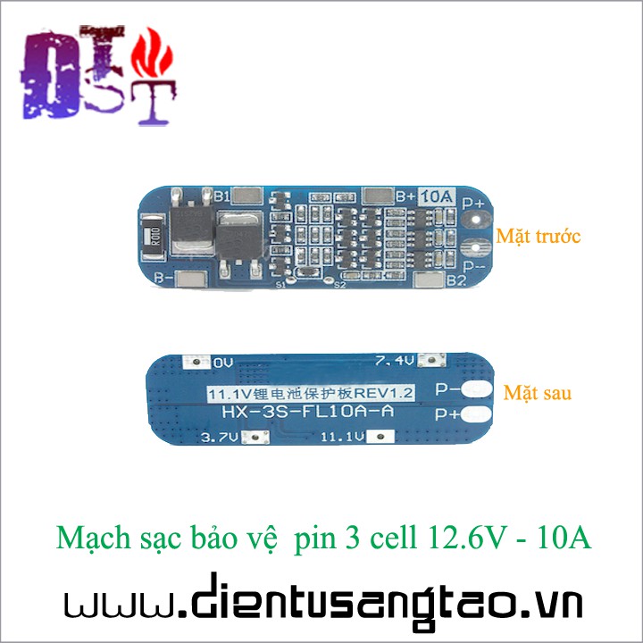 ✅ [RẺ NHẤT VIỆT NAM] ⚡ Mạch sạc xả bảo vệ pin 3 cell 12.6V - 10A