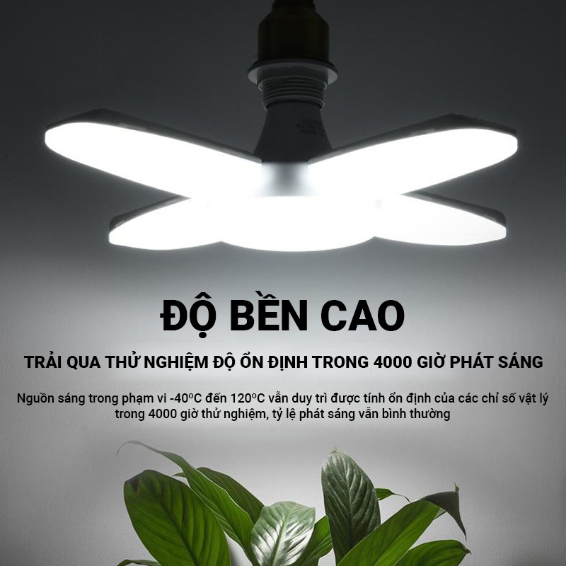 [BH 1 NĂM]Bóng đèn LED hình 4 cánh quạt BX-60 công suất 60W  tiết kiệm điện năng, tuổi thọ cao,màu sắc ánh sáng tự nhiên