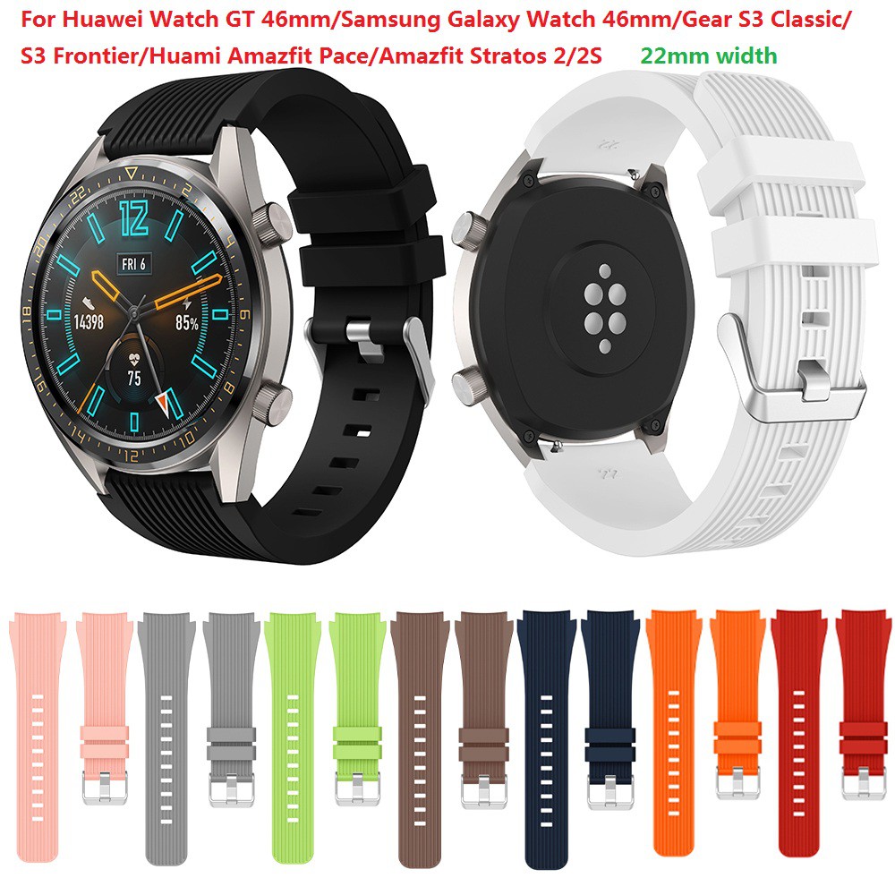 Dây đeo silicon 22mm thay thế cho đồng hồ Huawei GT 46mm/Huami Amazfit Pace/Amazfit Stratos 2/2S