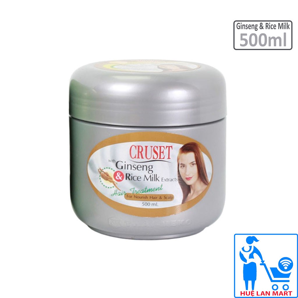 TẶNG HŨ BÉ Kem Ủ Xả Tóc Cruset Ginseng &amp; Rice Milk Lọ 500ml (Tinh chất Nhân Sâm &amp; Sữa Gạo)