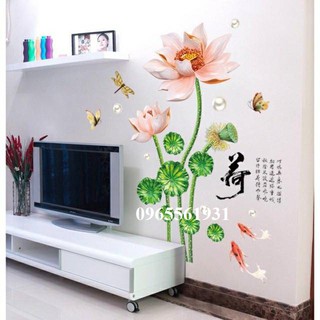Decal Dán Tường 3D Cao Cấp Sen Đá SK9274