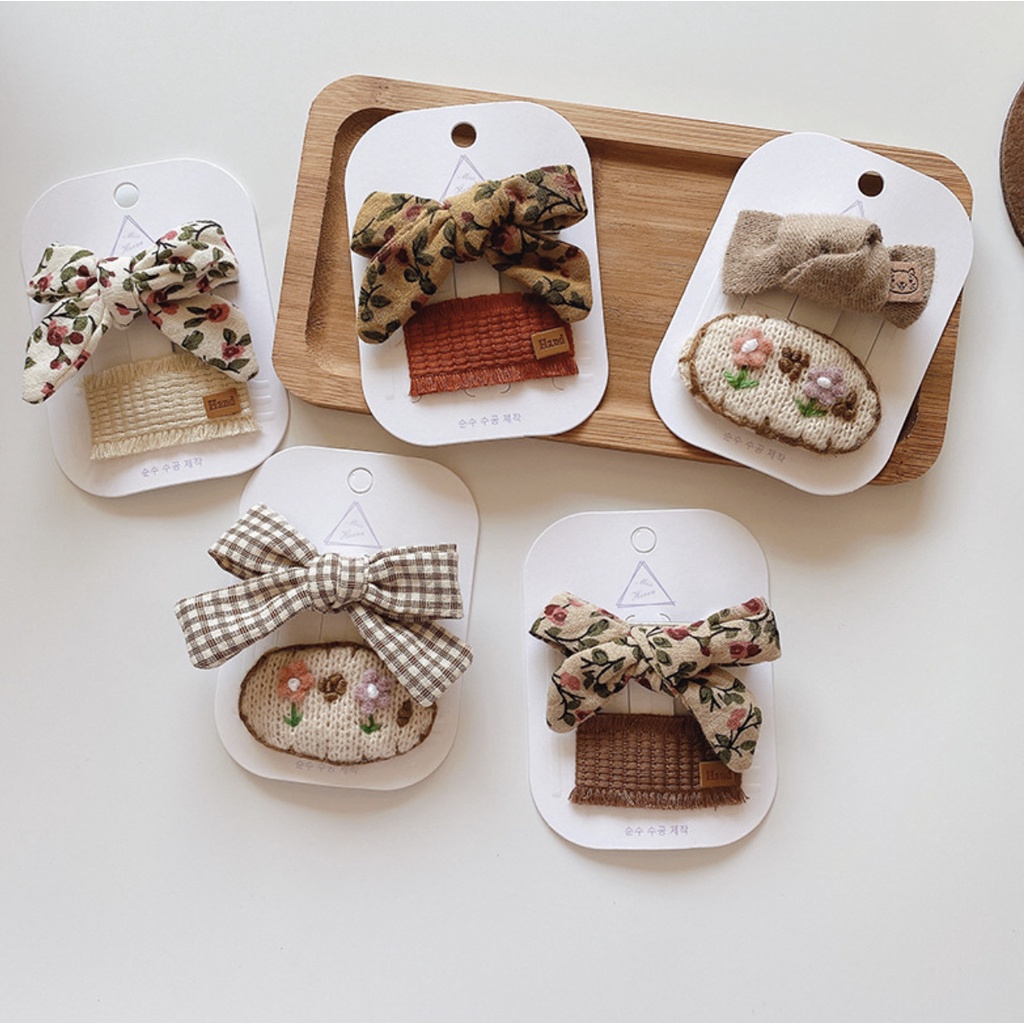 Set kẹp tóc Vintage cho bé