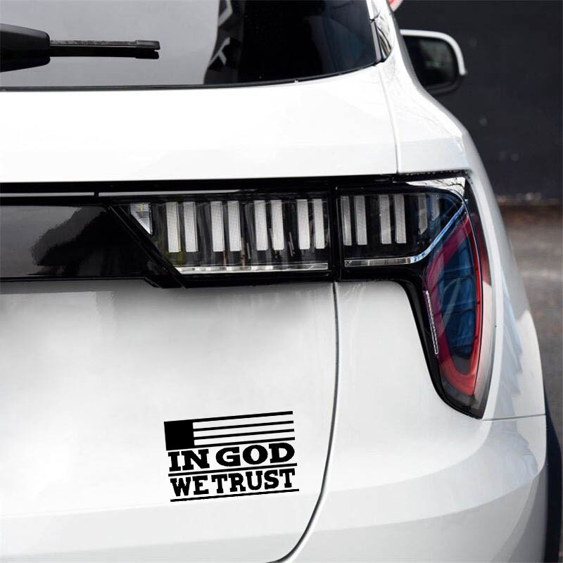 Decal dán trang trí xe hơi họa tiết In God We Trust bằng chất liệu vinyl kích thước 16.4cm*10.2cm