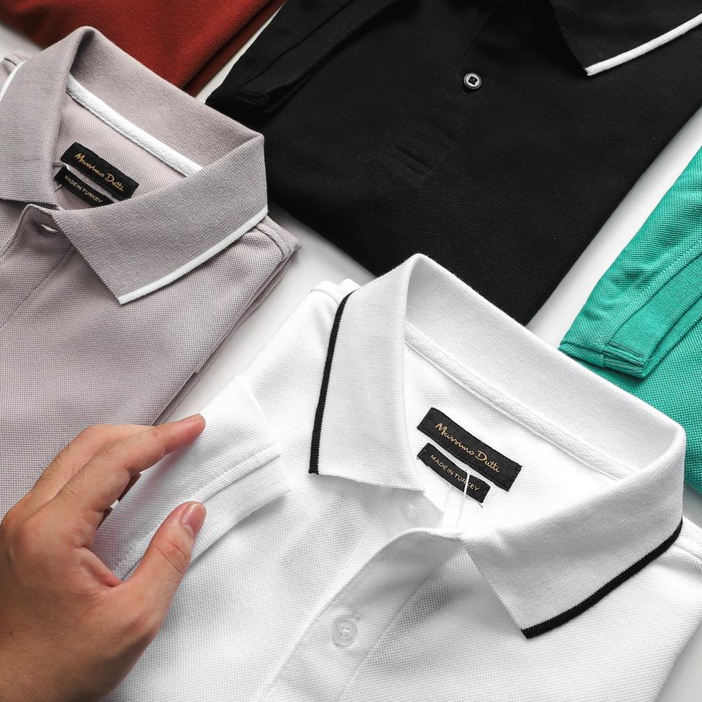 Áo POLO nam Massimo Dutti cổ viền sọc hàng xuất xịn cotton mềm mịn