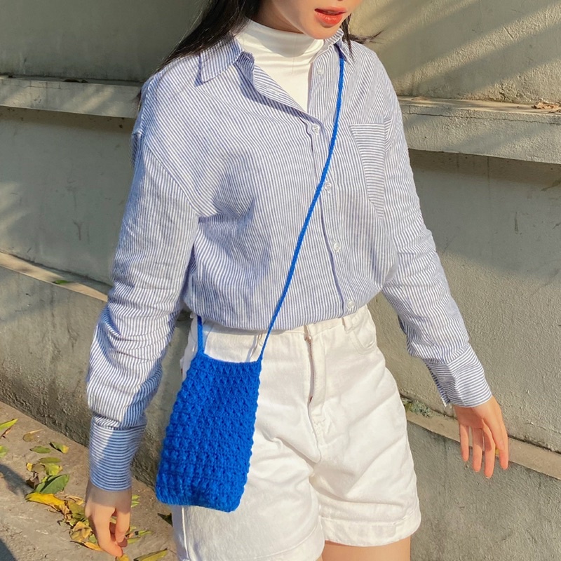 [Mã FAMARAL1 giảm 10k đơn 50k] unleashed LIMITED STRIPED BOYFRIEND LINEN SHIRT - Áo sơ mi dáng rộng kẻ sọc trendy
