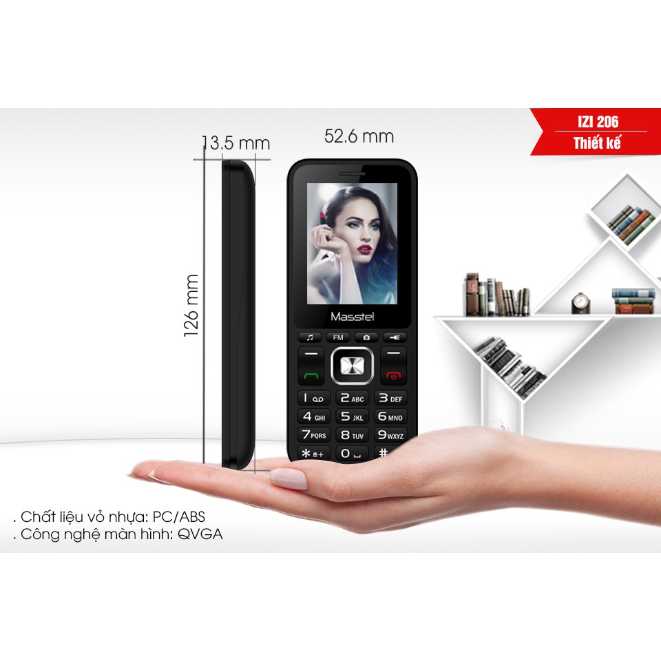 Điện Thoại Masstel IZi 206 - Chữ To ,Loa To bảo hành 12 tháng toàn quốc | BigBuy360 - bigbuy360.vn