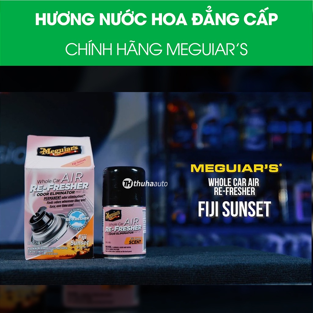 Xịt khử mùi diệt khuẩn ô tô Meguiars Air Refresher chính hãng hương thơm nước hoa cao cấp loại bỏ mùi nội thất xe hơi