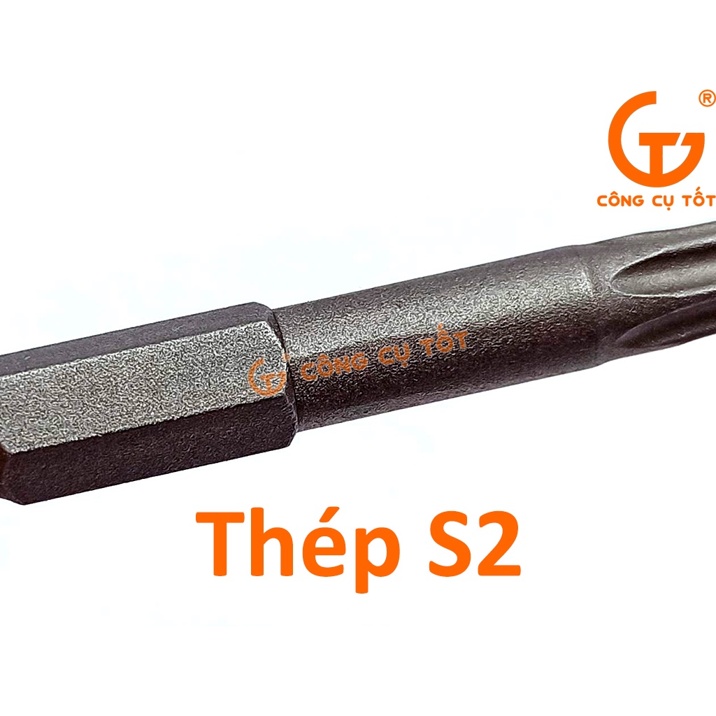Vỉ 8 đầu bắt vít 4 cạnh chuôi lục thép S2 PH0 - PH2 dài 75mm