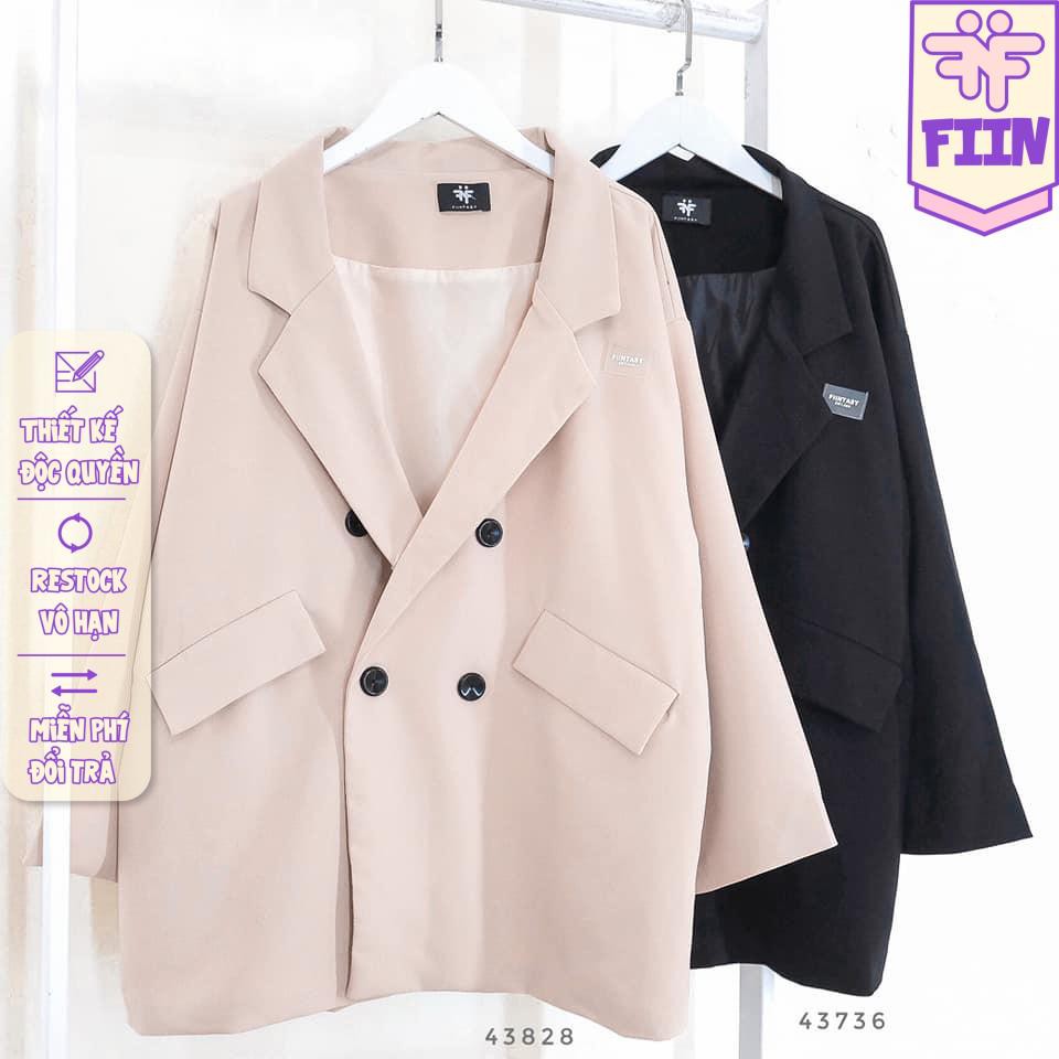 Áo khoác Blazer 1 và 2 lớp Đen/Be - Made by Fiin