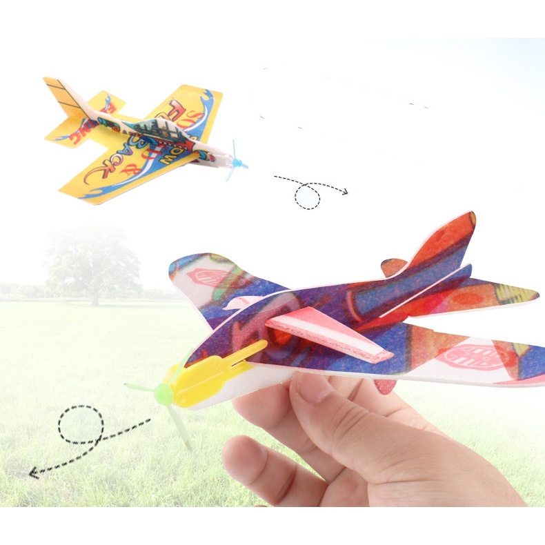Đồ Chơi Tuổi Thơ Máy Bay Xốp Mô Hình Phóng Máy Bay Giấy Dễ Lắp Ghép Có Cánh Quạt