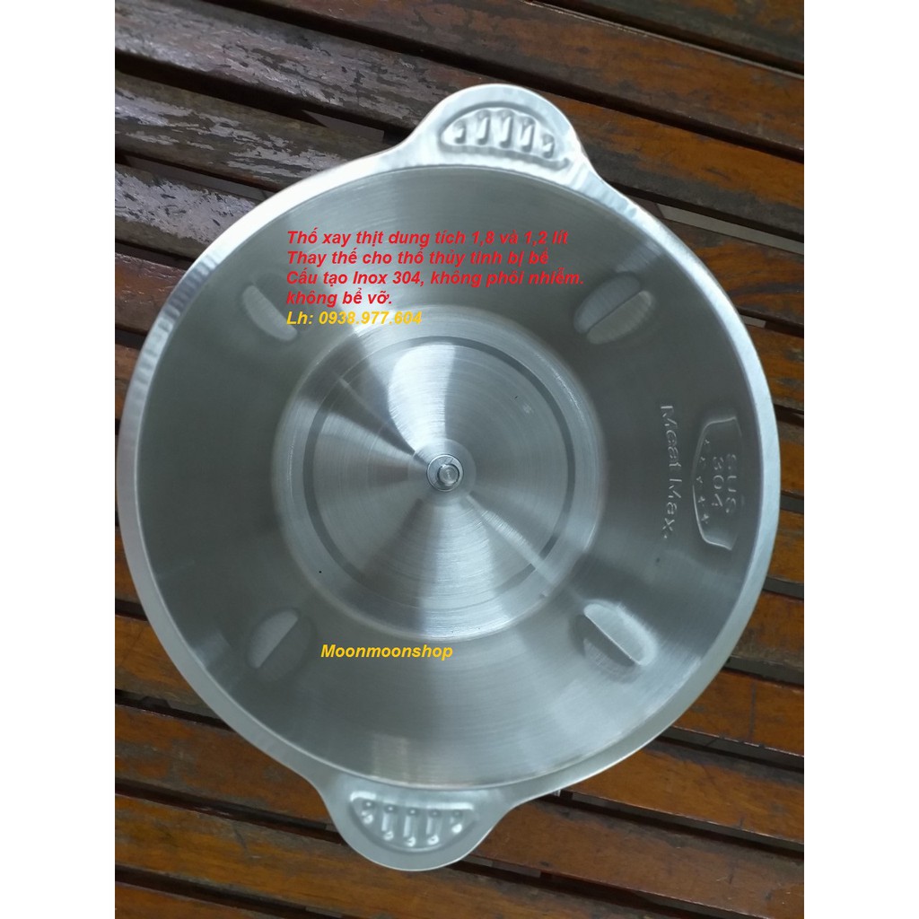 MÁY XAY THỊT GALI, THỐ MÁY XAY INOX 304, DUNG TÍCH 1,2 VÀ 1,8L