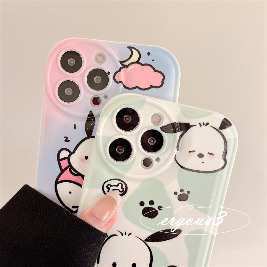Ốp Điện Thoại Mềm Họa Tiết Pochacco Bảo Vệ Ống Kính Máy Ảnh Cho iPhone 14 13 12 11 Pro Max SE2020 X XR Xs Max 7 8 Plus