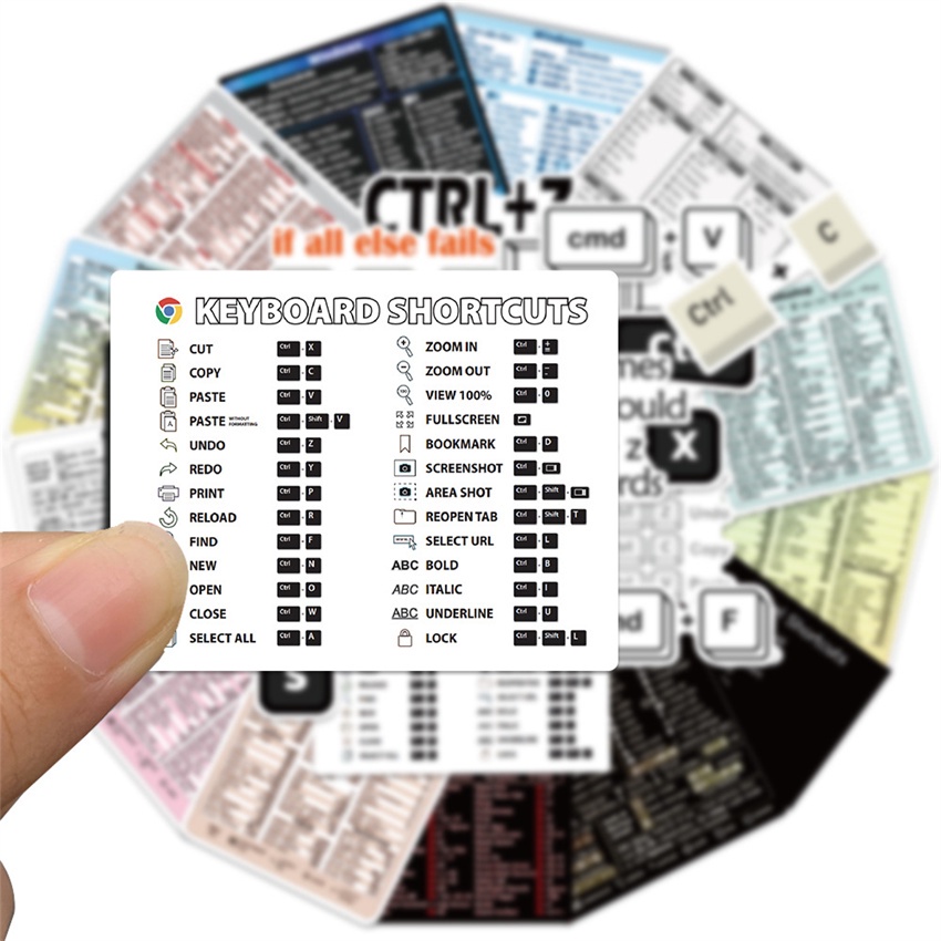 ❉ Miếng Dán Bàn Phím Ngắn Series 01 ❉ Bộ 30 Miếng Dán Chống Thấm Nước Họa Tiết Doodle Thời Trang