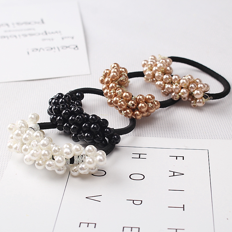 Dây cột tóc đính ngọc trai thời trang xinh xắn