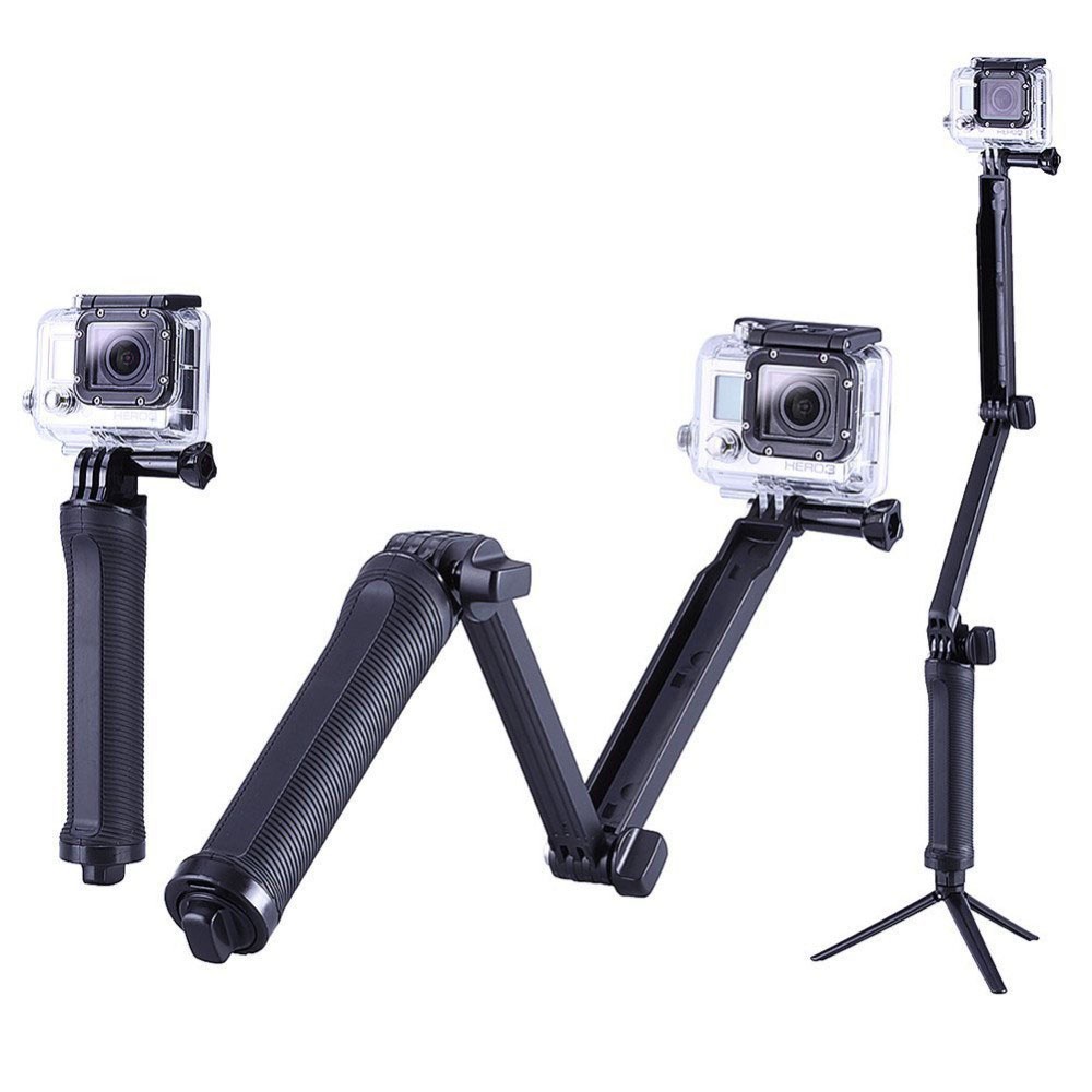 HARRIETT Professional Selfie Stick Portable Monopod Tripod Stand Mini Telescopic For GoPro Handheld 3 Way Multifunctional Camera Holder/Multicolor