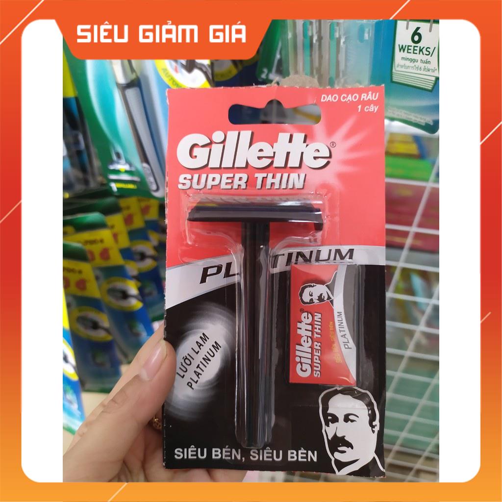 Dao cạo râu Gillette màu đen kèm lưỡi lam chất lượng tiện dụng (1 cây)