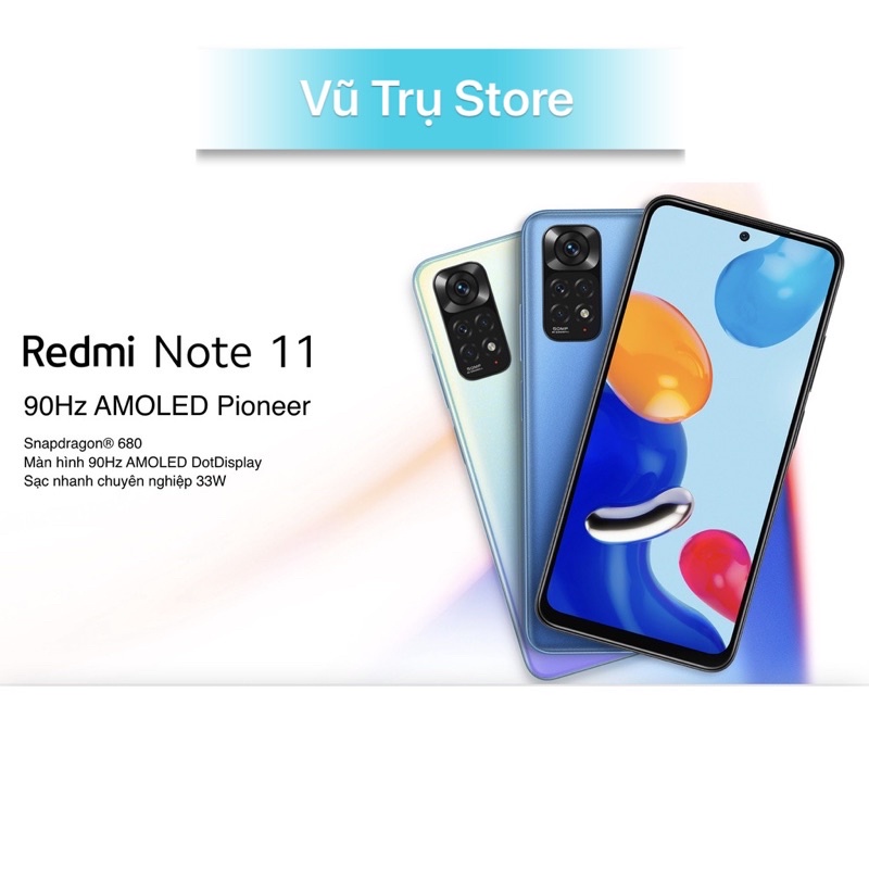 Điện thoại Xiaomi Redmi Note 11 (4GB/128GB) 2 Màu (xanh dương / đen)