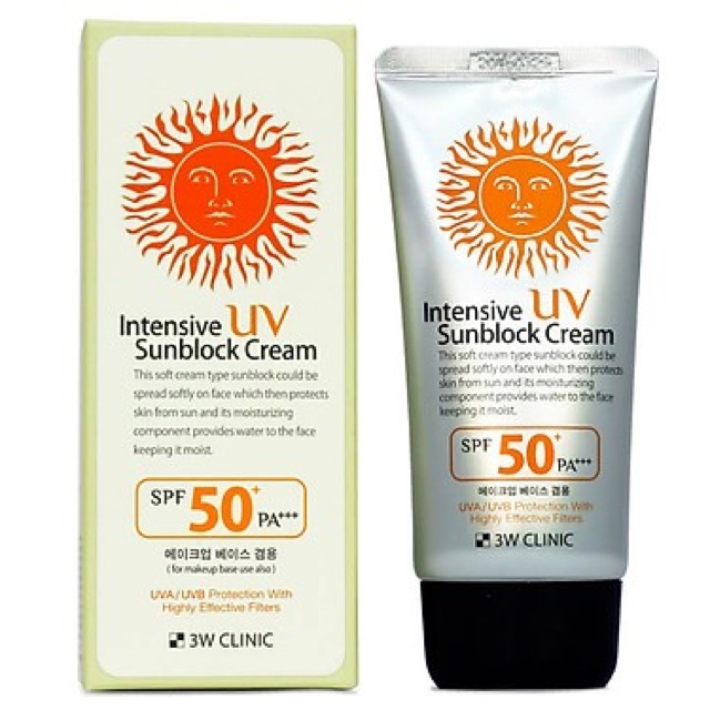 [Date 2023] Kem Chống Nắng 3W Clinic Intensive UV Sunblock Cream SPF 50+ PA+++ 70ml