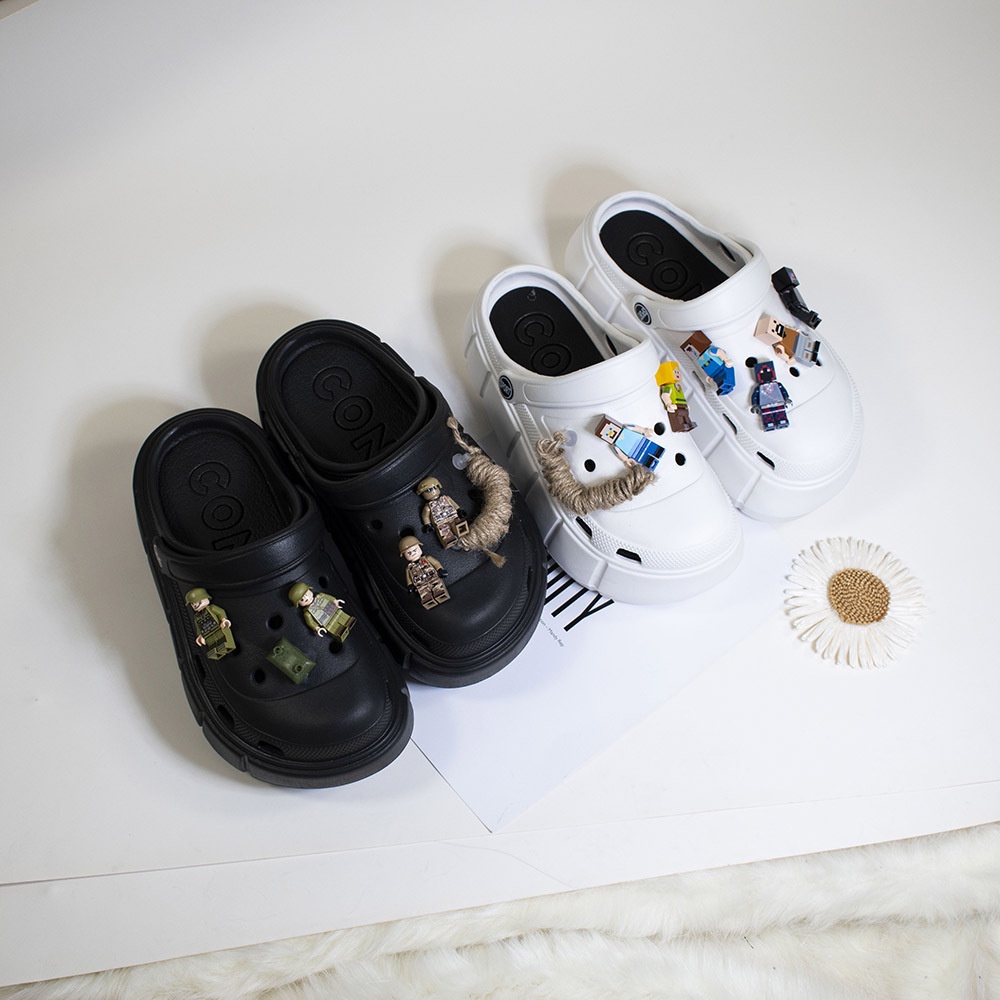 Bộ Phụ Kiện Trang Trí Giày Họa Tiết Hoạt Hình Lego Minecraft Croc 3D Cho Nam