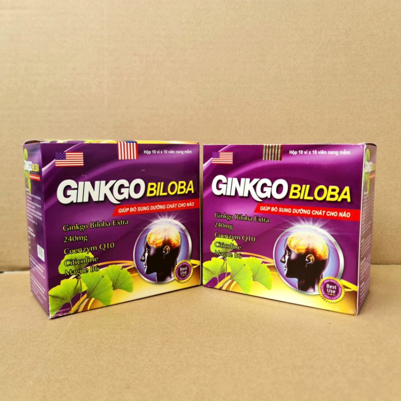 Ginkgo Biloba 240mg Bổ não, tăng cường tuần hoàn máu hiệu quả hộp 100 viên