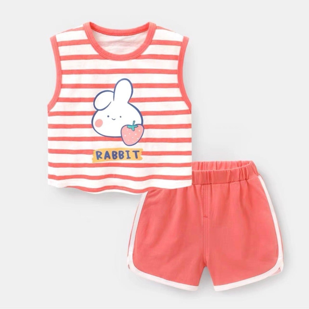 Bộ Ba Lỗ Kẻ Chunz Bộ Sát Nách Chất Vải Cotton Cho Bé Trai Bé Gái Từ 5Kg Đến 28Kg Thời Trang Trẻ Em Tin Store