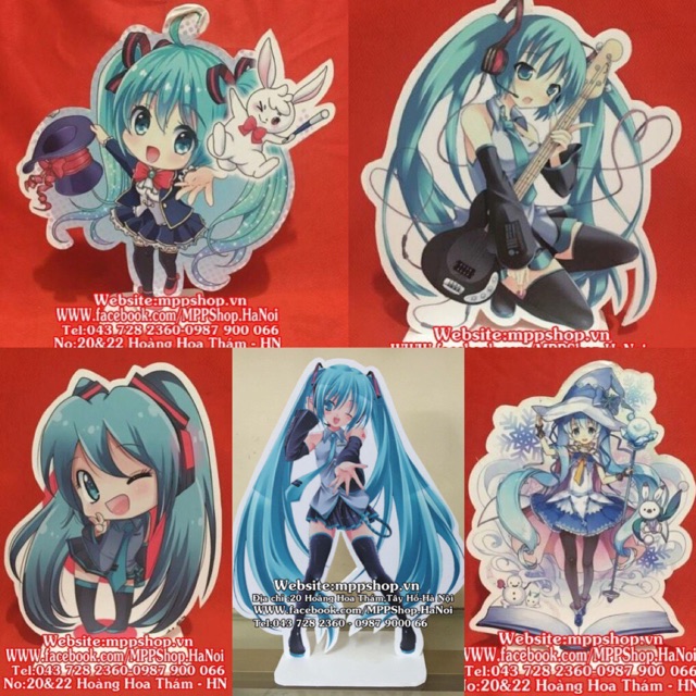 Standee miku để bàn mẫu ngẫu nhiên