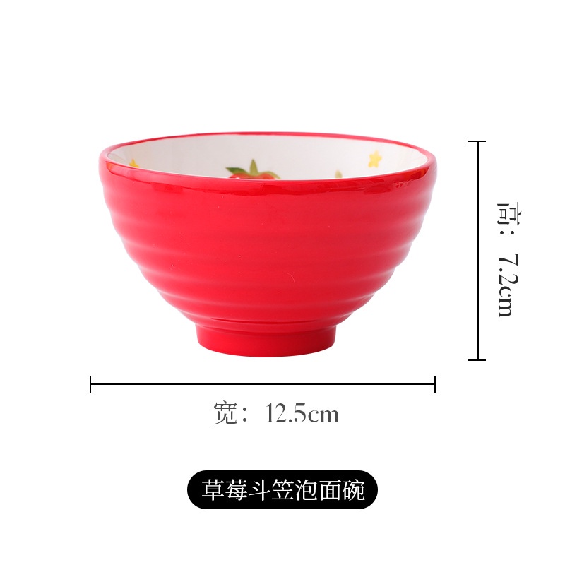 Bộ bát đĩa sứ khay sứ phong cách Bắc Âu dâu tây decor cao cấp trang trí bàn ăn