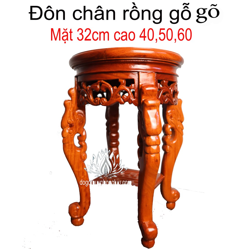 Đôn rồng gỗ hương,Kỷ chân rồng cao gỗ gõ mặt 32cm cao 40,50,60