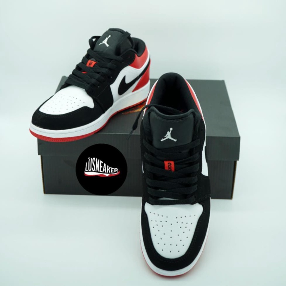 Giày Jdan Đỏ Đen ,Sneaker nam nữ đủ size/ Giầy jodan 1 cổ thấp đỏ đen F12 | BigBuy360 - bigbuy360.vn