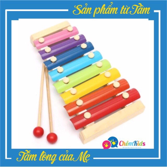 Đồ chơi Đàn Piano Xylophone gỗ 8 thanh quãng - Đồ chơi âm nhạc cho bé giúp trẻ phát triển năng khiếu âm nhạc