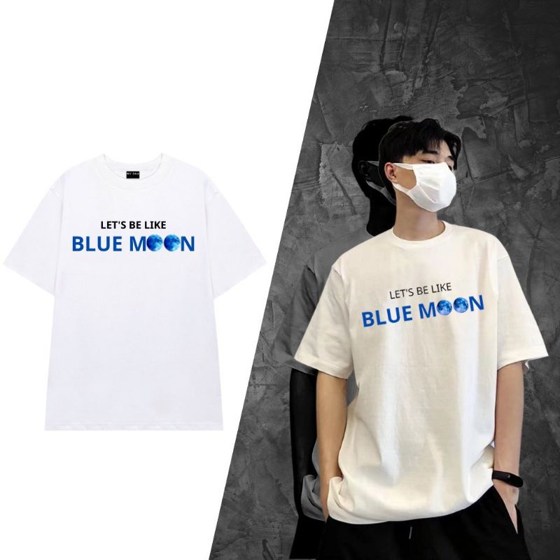 Áo thun có sizeFull màu unisex tay lỡ Blue Moon