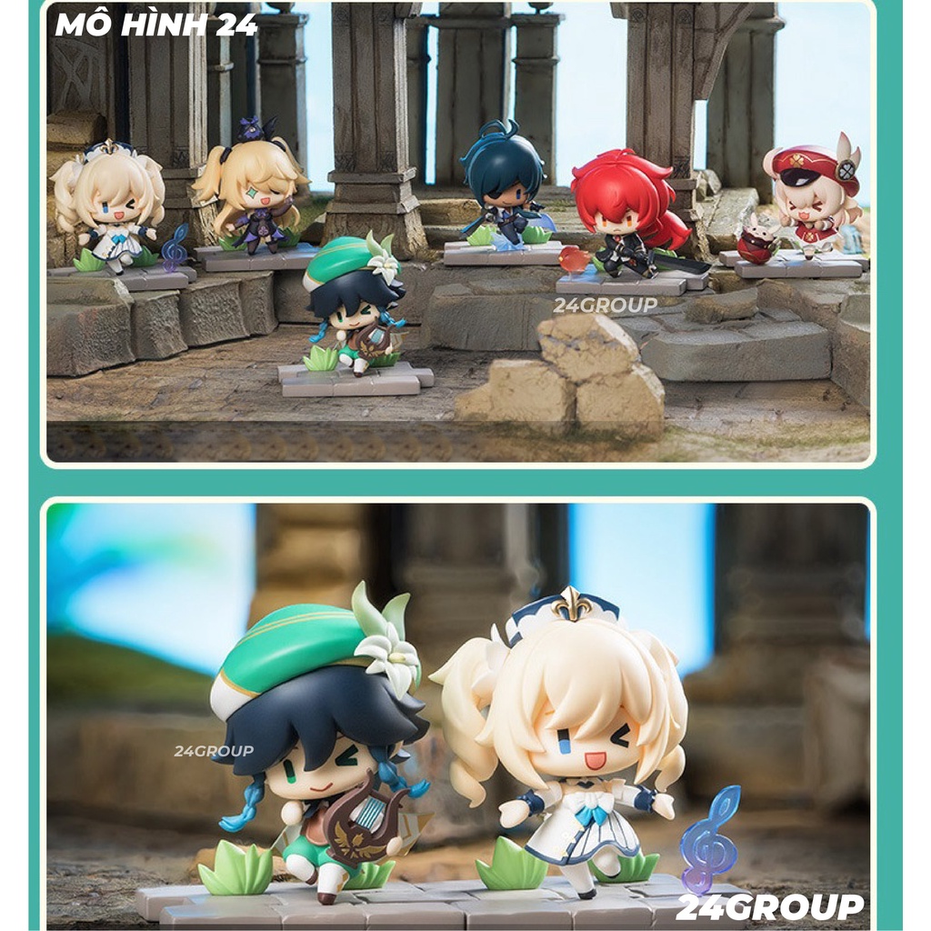 ✔️ Mô hình đồ chơi tượng nhân vật game Genshin Impact các hệ Diluc Ragnvindr klee venti fishil kaeya barbara Pegg chibi