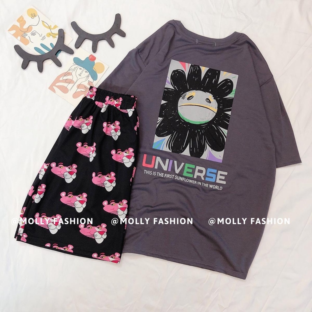 Set đồ bộ hoạt hình ❤️ Bộ mặc nhà Cartoon UNIVERSE form rộng Unisex nam nữ Molly Fashion