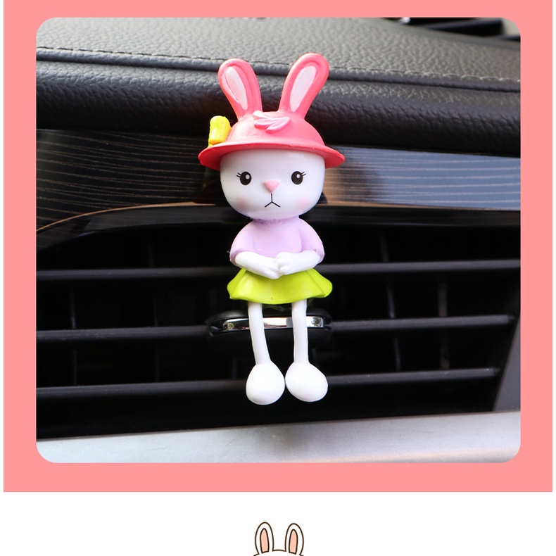 Búp Bê Thỏ Hoạt Hình Dễ Thương Dùng Trang Trí Bảng Điều Khiển Xe Hơi