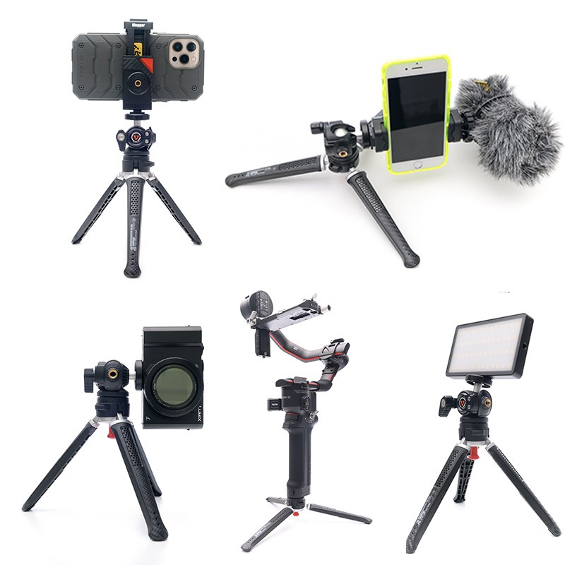 🍀 Chân Máy DSLR Cmera Vlog, Kẹp Giữ Điện Thoại Thông Minh Ajustable Ballhead Đế Giày Lạnh Cho Micro Đèn LED Chân Máy Mi