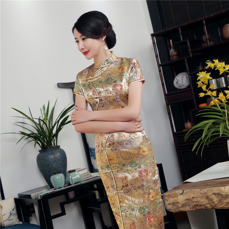 Plus Size Women Ladies Long Dresses Qipao Fashion Women Dress Chinese National Cheongsam Vintage