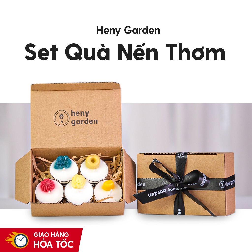 Set Nến Thơm Quà Tặng Ready-To-Go HENY GARDEN Thiên Nhiên Dễ Ngủ