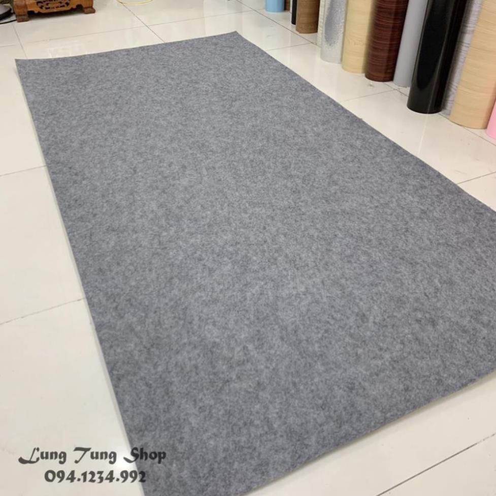Thảm trang trí màu xám trơn loại dày
