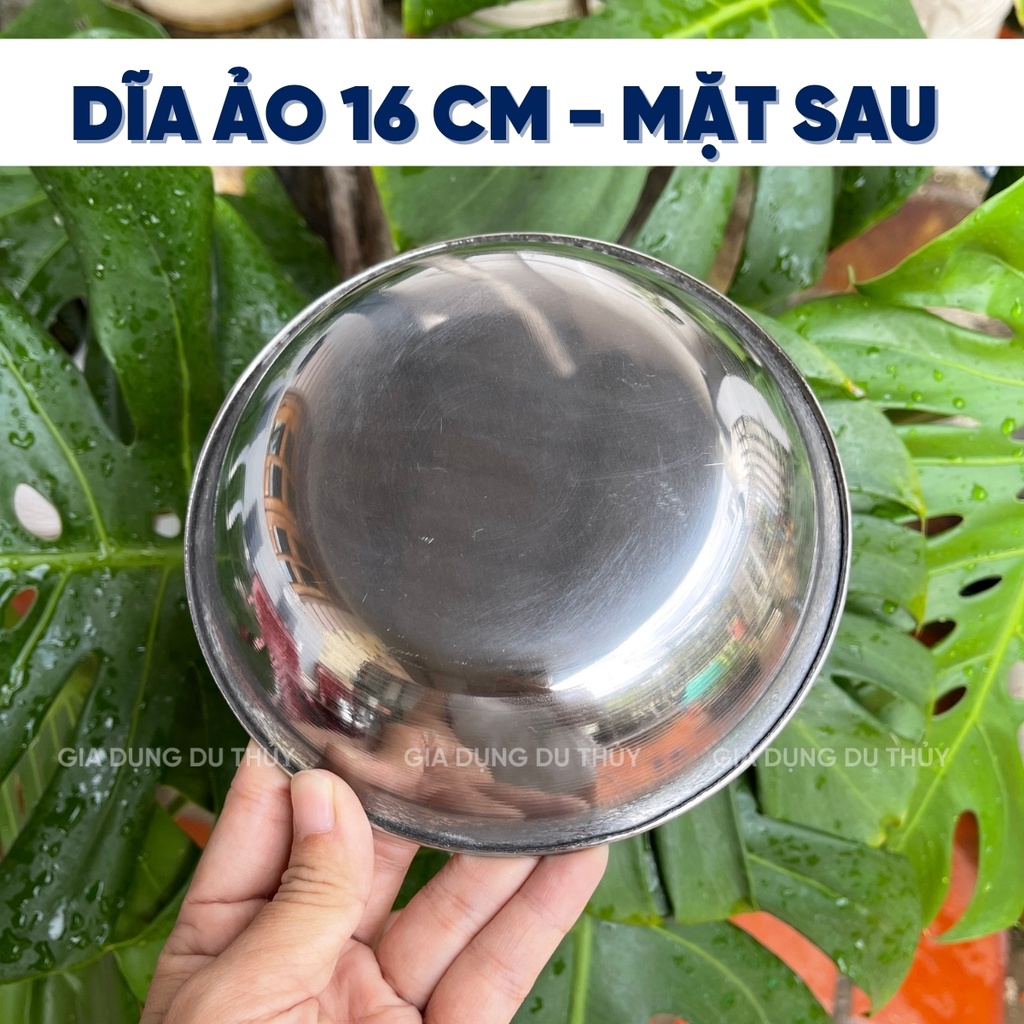 Dĩa inox tròn đáy sâu đường kính 16 cm đến 26 cm của tổng kho gia dụng Du Thủy