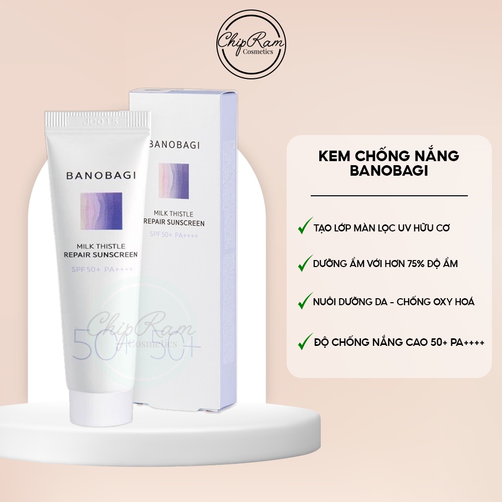 Kem chống nắng Banobagi Milk Thistle Repair Sunscreen SPF 50+ PA++++ cấp ẩm, không bết dính