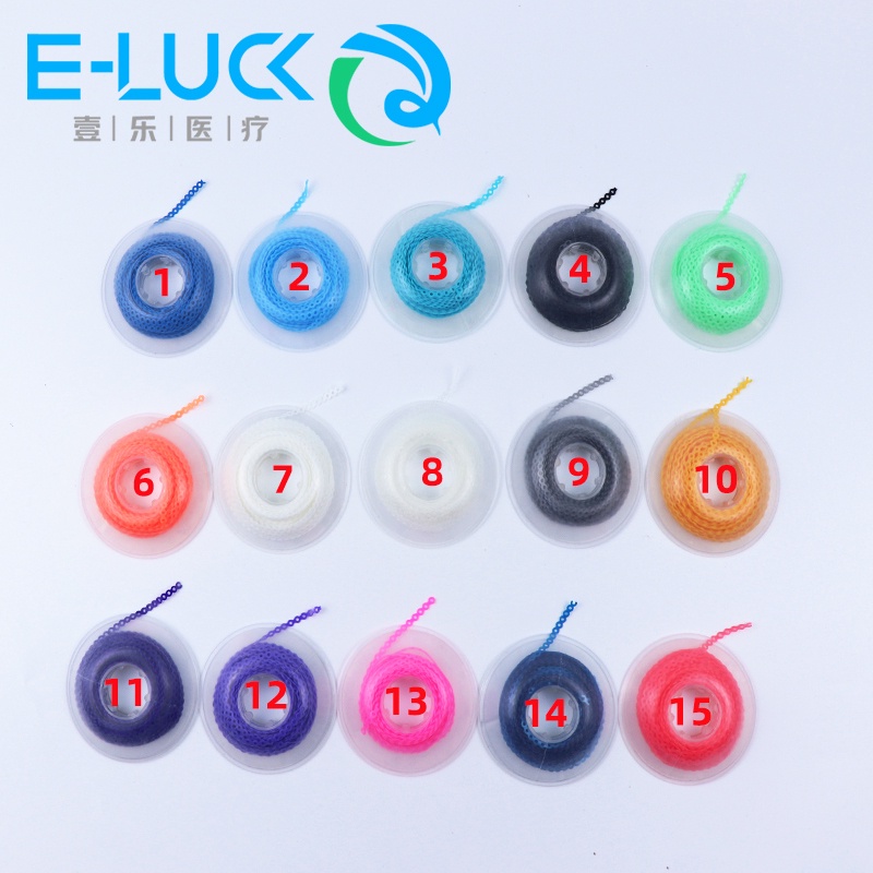 1 cuộn 15 cuộn dây đàn hồi chỉnh nha chuyên dụng nhiều màu sắc