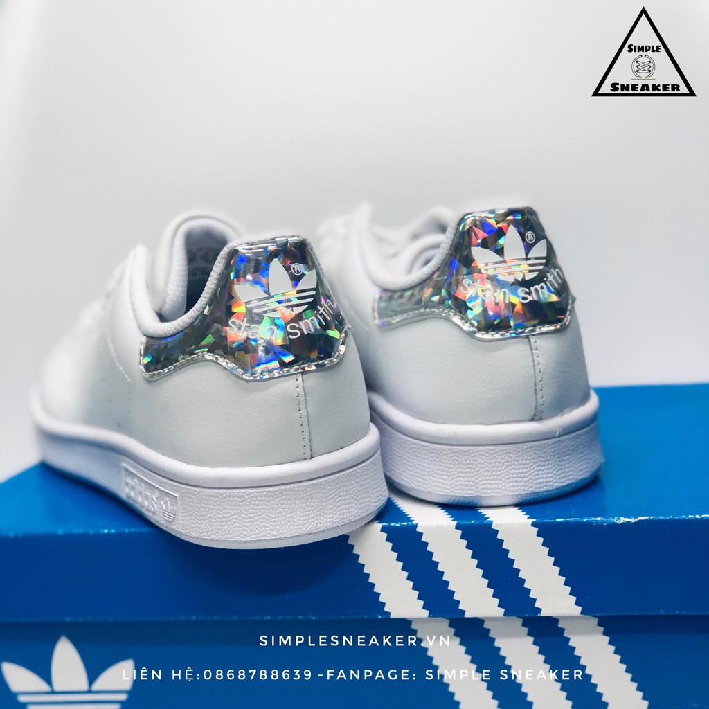 Giày Adidas Stan Smith Diamond FREESHIP Giày Adidas Nữ Chính Hãng - Stan Smith Gót Kim Cương Chuẩn Auth [EE8