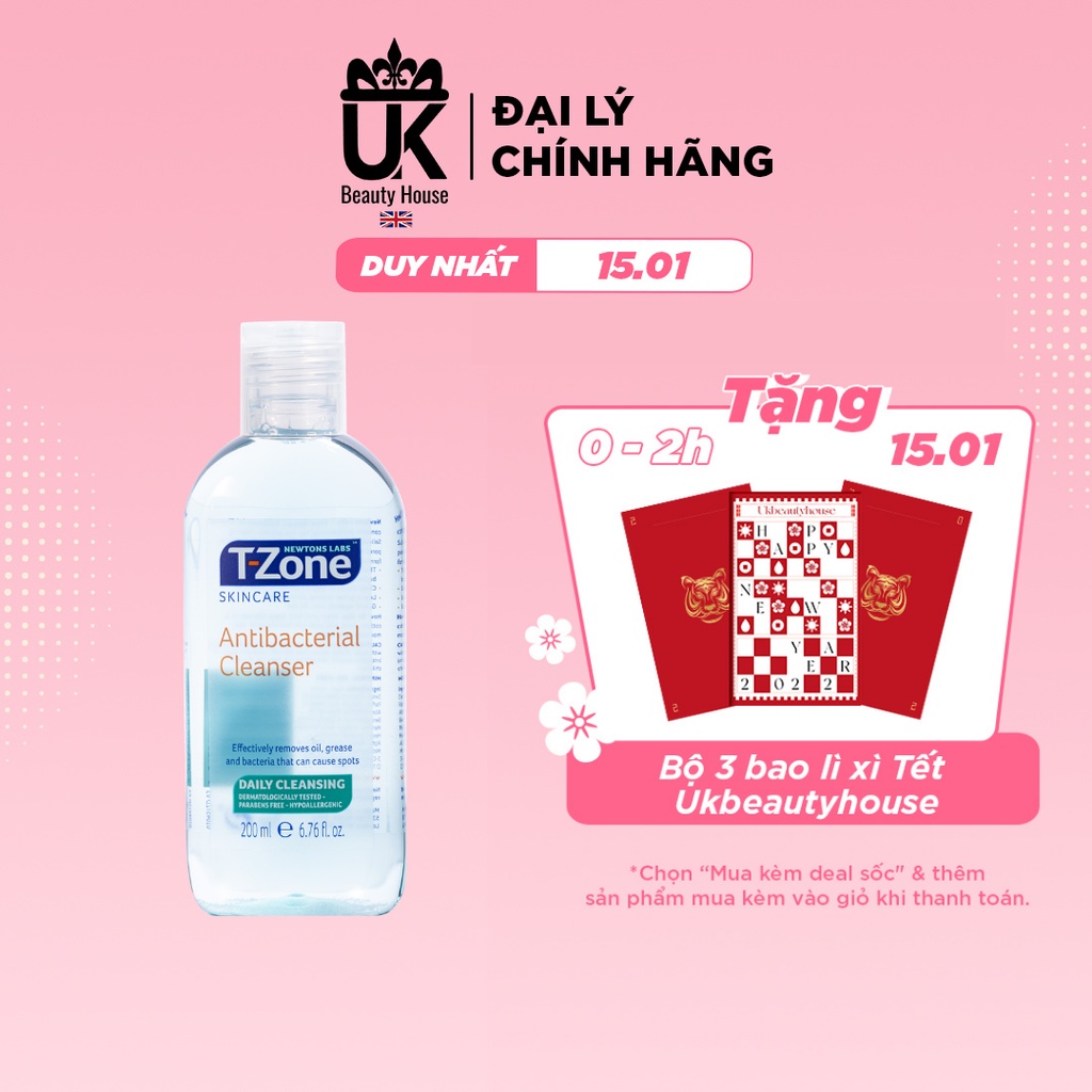 Toner làm sạch cho da dầu mụn T-Zone Clear Pore Antibacterial C 200ml