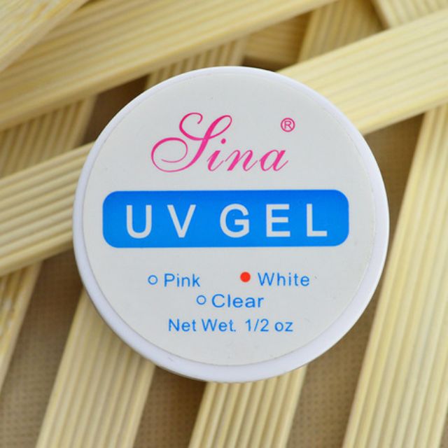 Gel đắp móng uv hiệu Sina có 3 màu trắng, trong,hồng