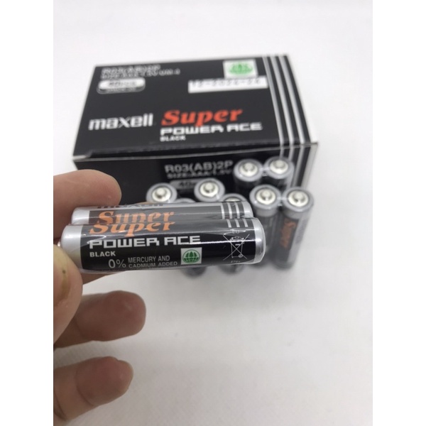 Pin 1.5V MAXELL AAA (3A) đen Super Power Ace nhập khẩu Indonesia dùng cho Remote, chuột máy tính, máy SPO2