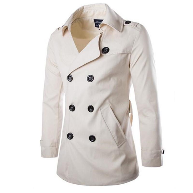 Áo Khoác Dáng Dài 2 Hàng Nút Thanh Lịch Cho Nam